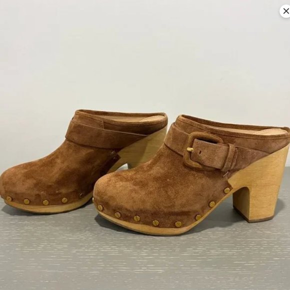 Veronica Beard Dacey Suede Mule Clogs Womens Size 8 in Pecan Brown NWOT - Picture 4 of 7